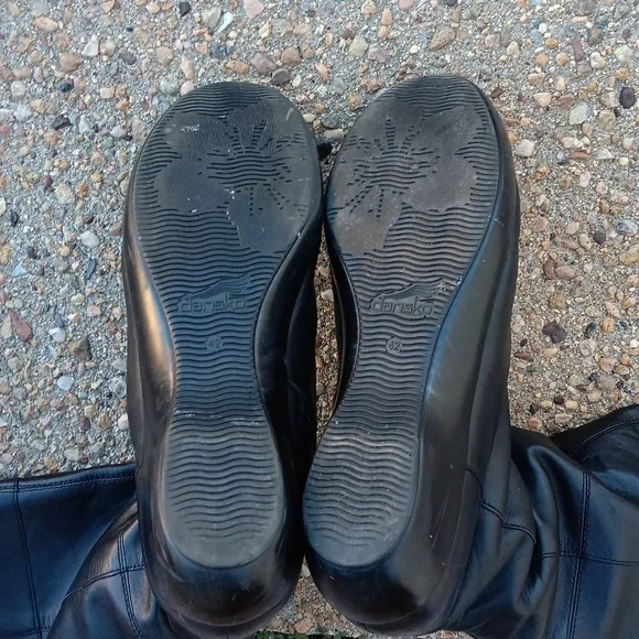 Dansko Darla Tall Black Leather Knee High Boots Womens - Picture 9 of 10